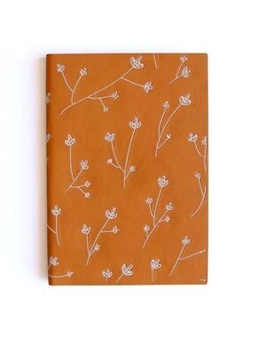 Denik Leather Floral Embroidered Layflat Lined Journal Notebook NWT